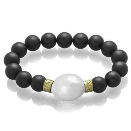 PULSERA ONIX Y PERLA