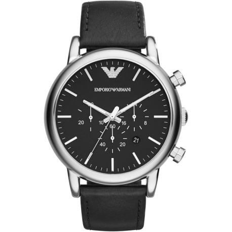 RELOJ HOMBRE ACERO CORREA NEGRA