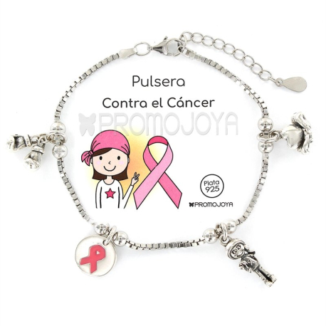 PULSERA PLATA CANCER