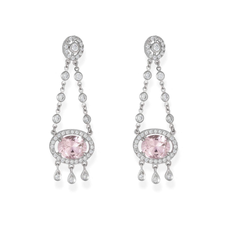 PENDIENTES PLATA PIEDRA ROSA